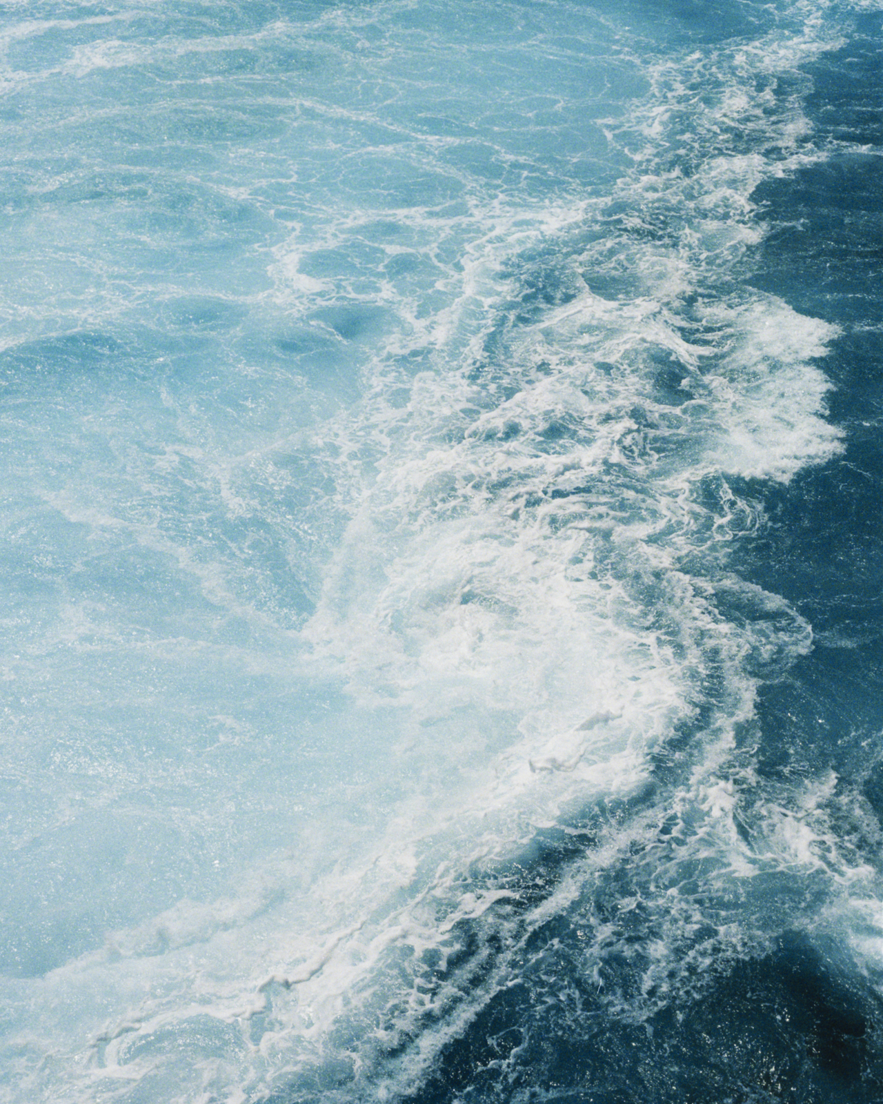The crashing waves of the ocean.