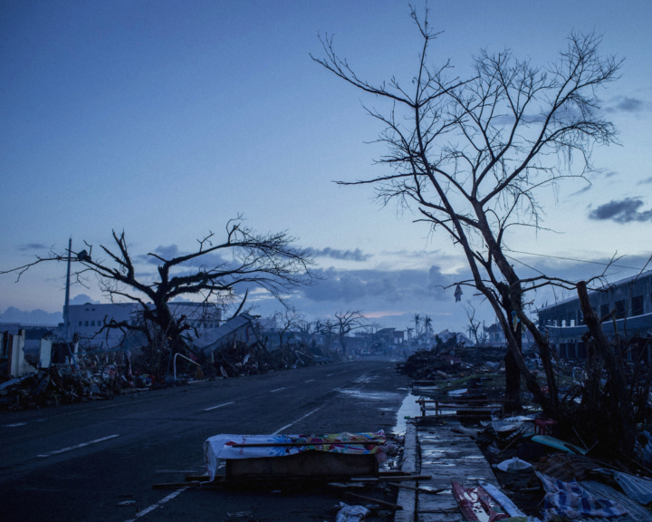 A storm-torn street.