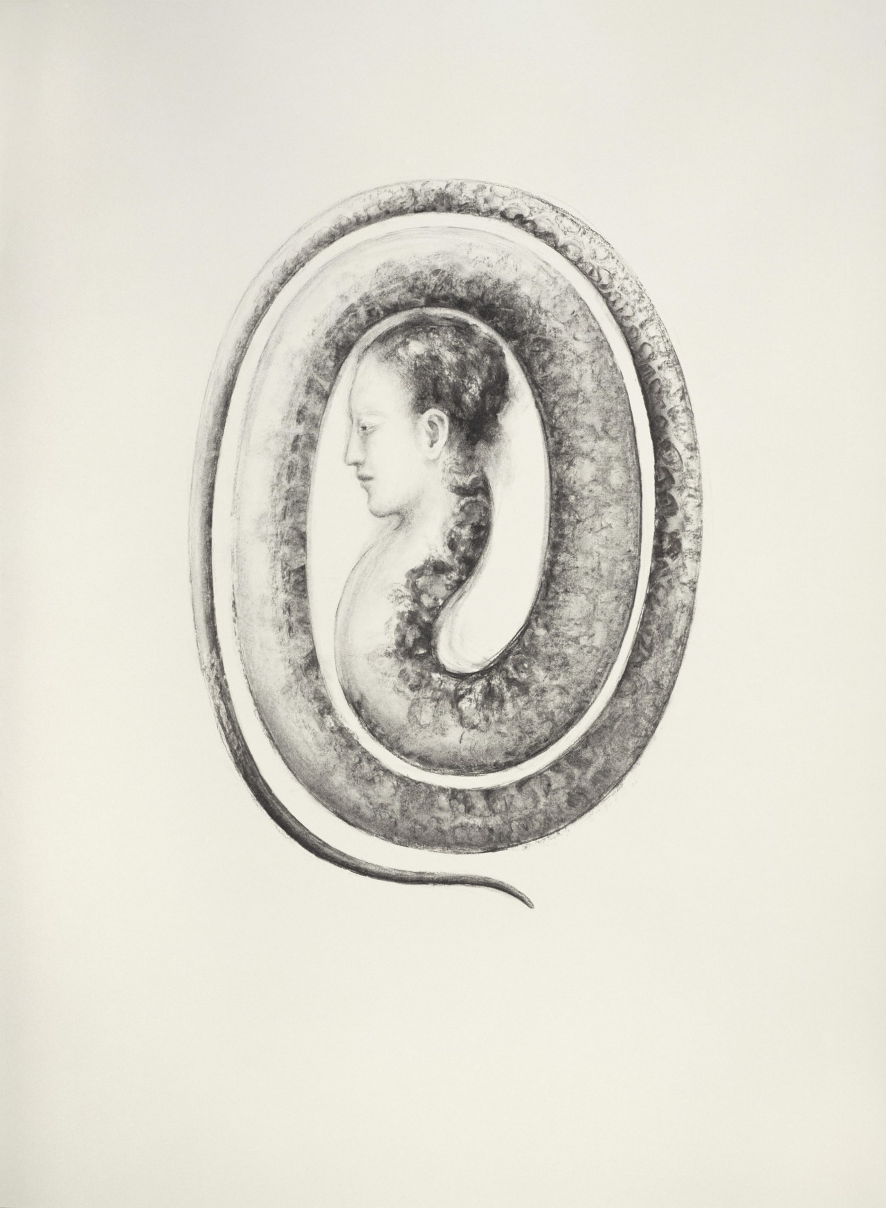 An illustration of a human head attached to the body of a snake.