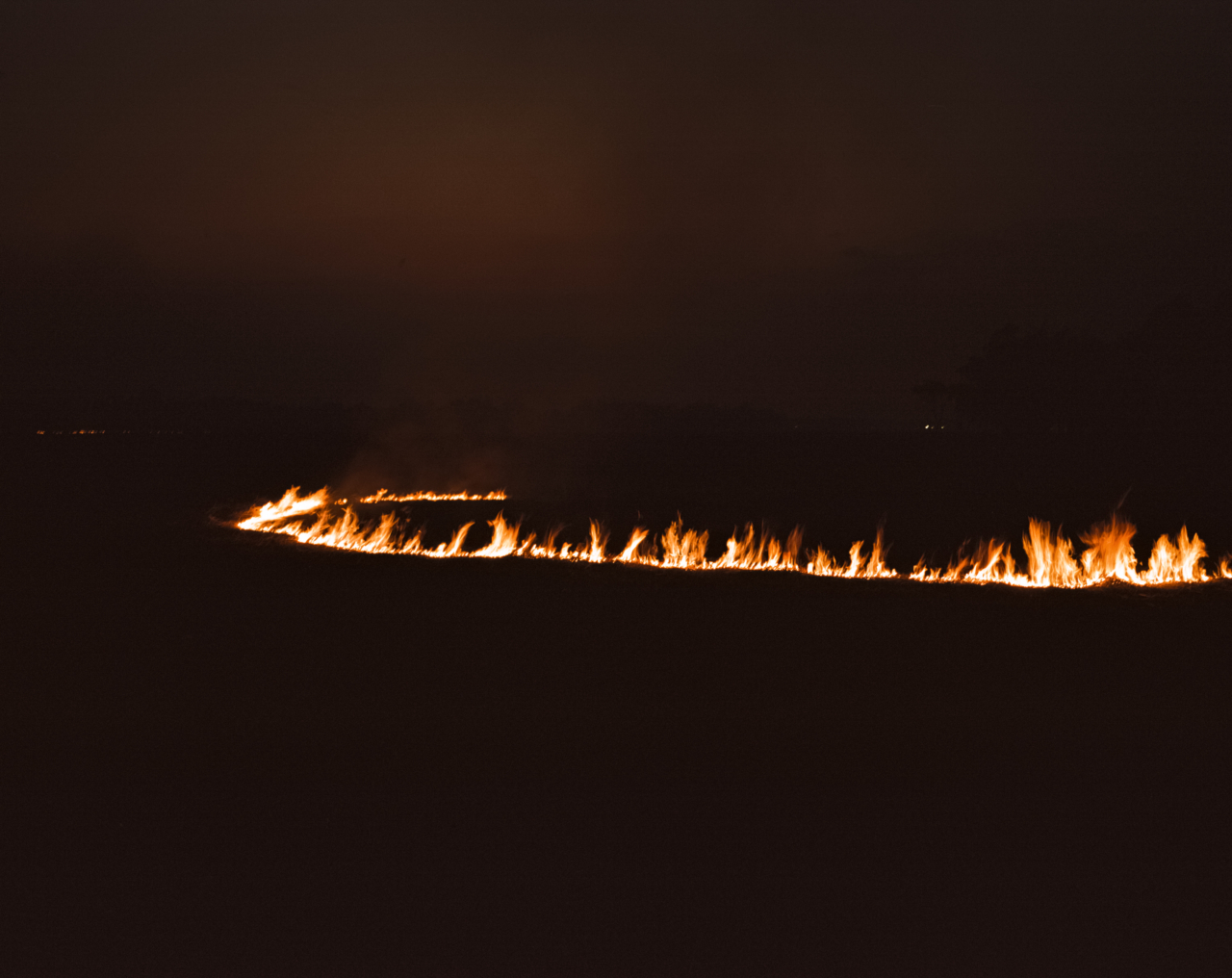 A ring of fire on the ground.