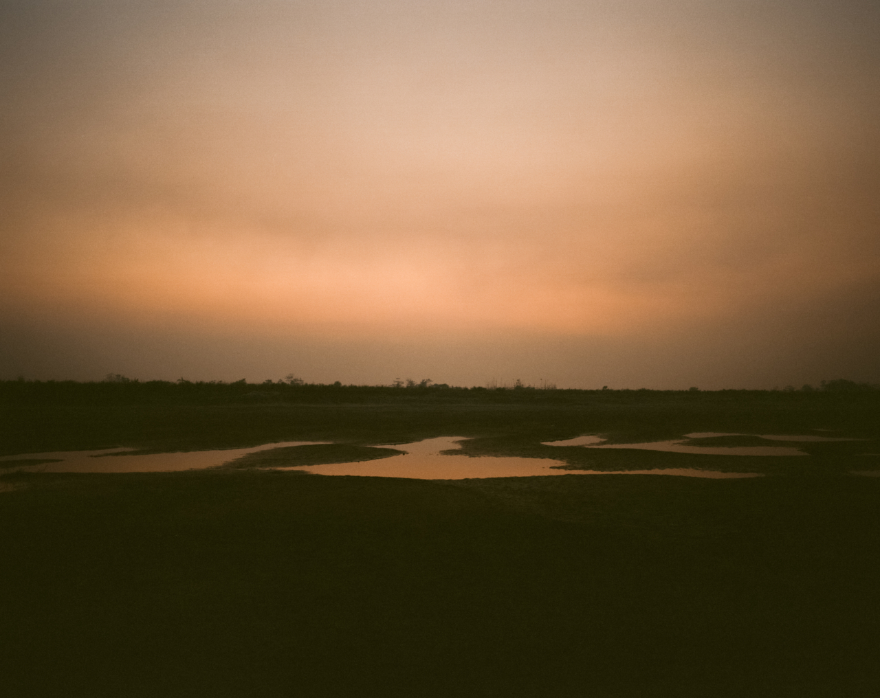 Dusk near the Brahmaputra river.