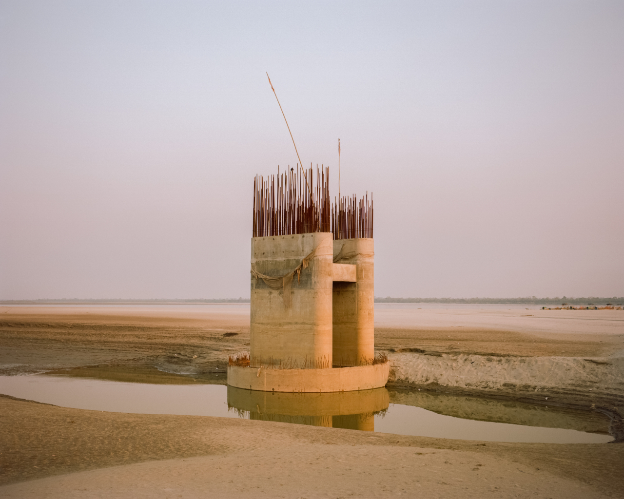 A concrete structure near the Brahmaputra river.