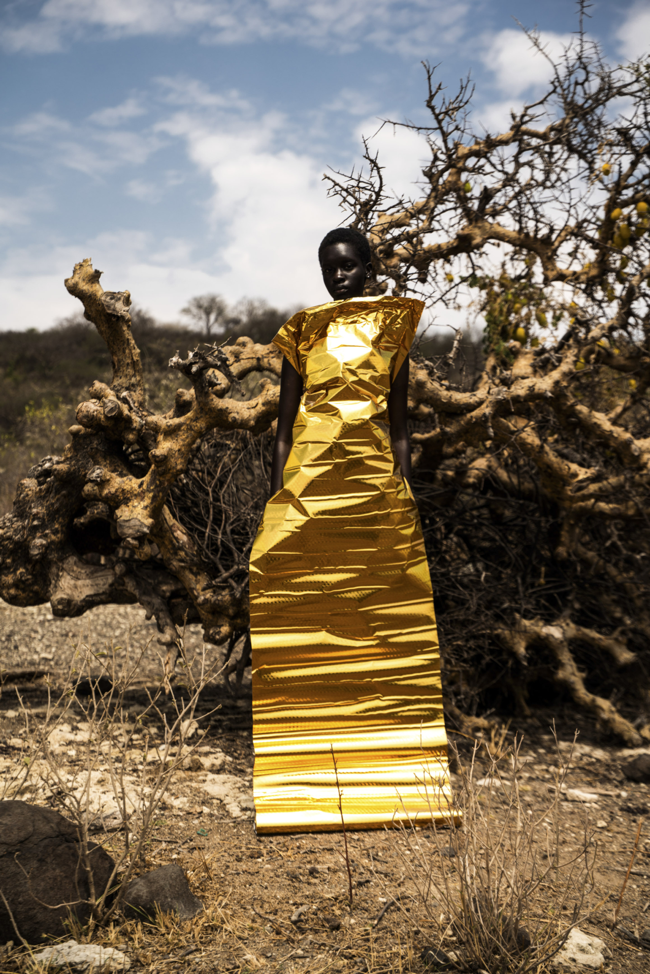 Achol wears Kennedy Mirema design