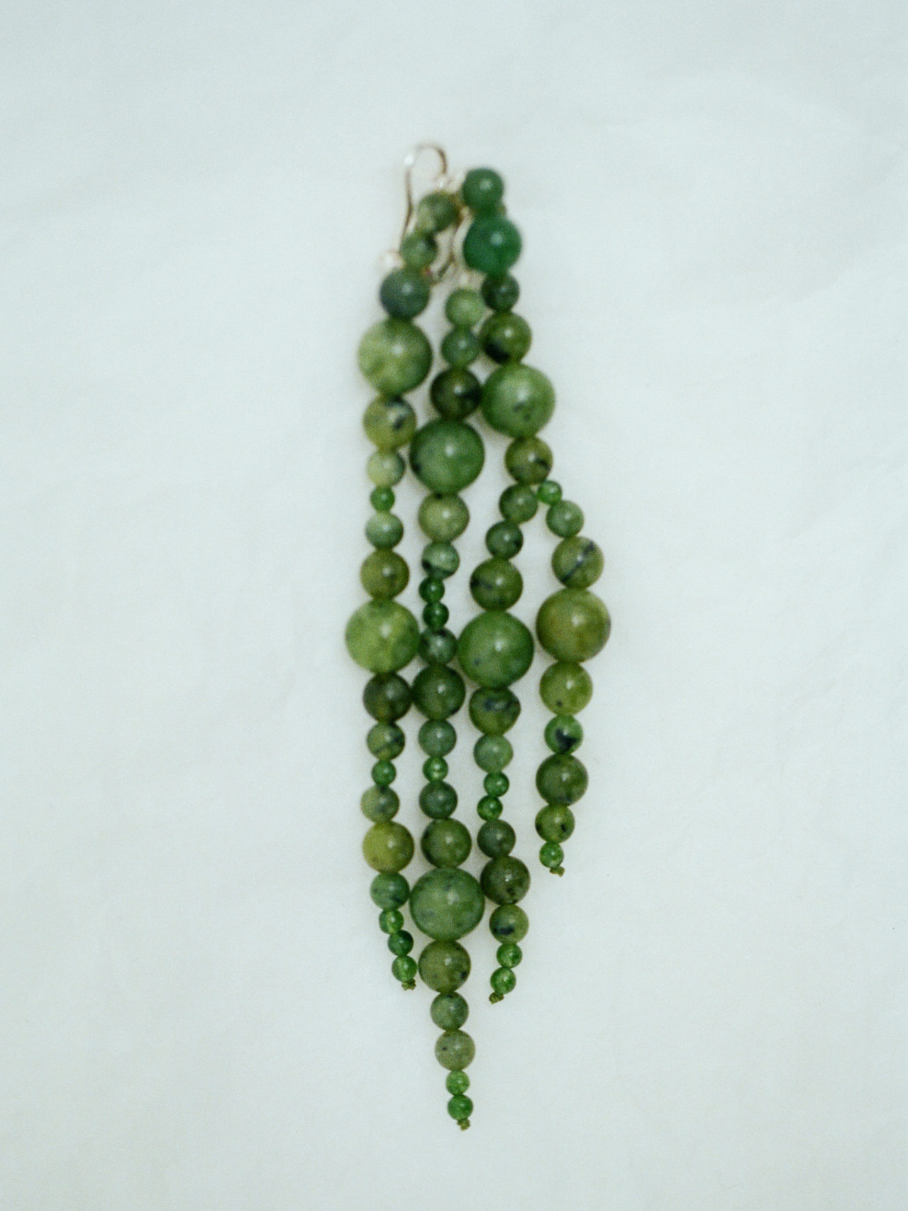 Mussels and Muscles jade and sterling silver earring