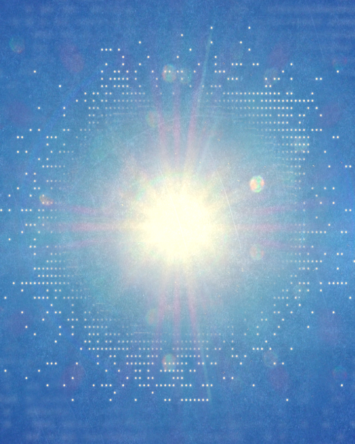 An AI generated image of the sun shining in a clear, blue sky.
