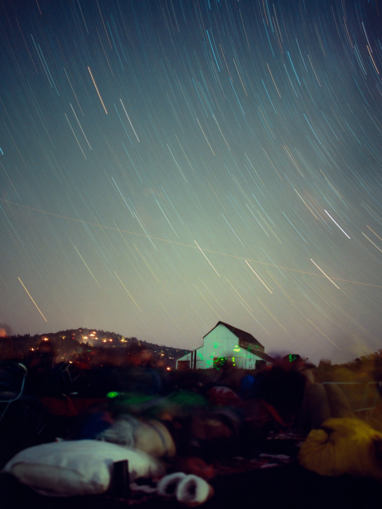 Stargazers admire the night sky guided by a lecture given by Don Jolley in Point Reyes, Marin County