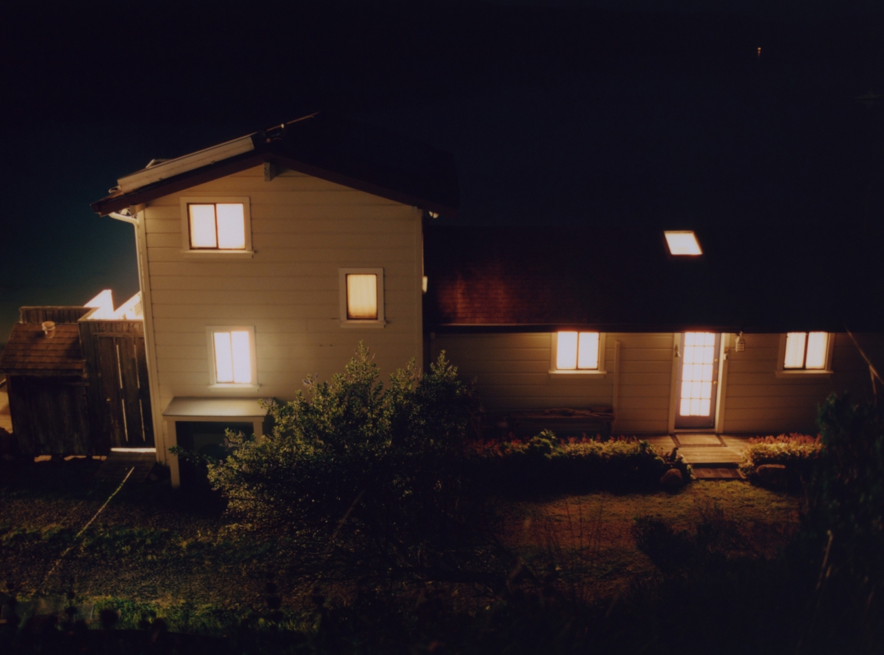 Light pollution leaking from a home in Marin County, CA