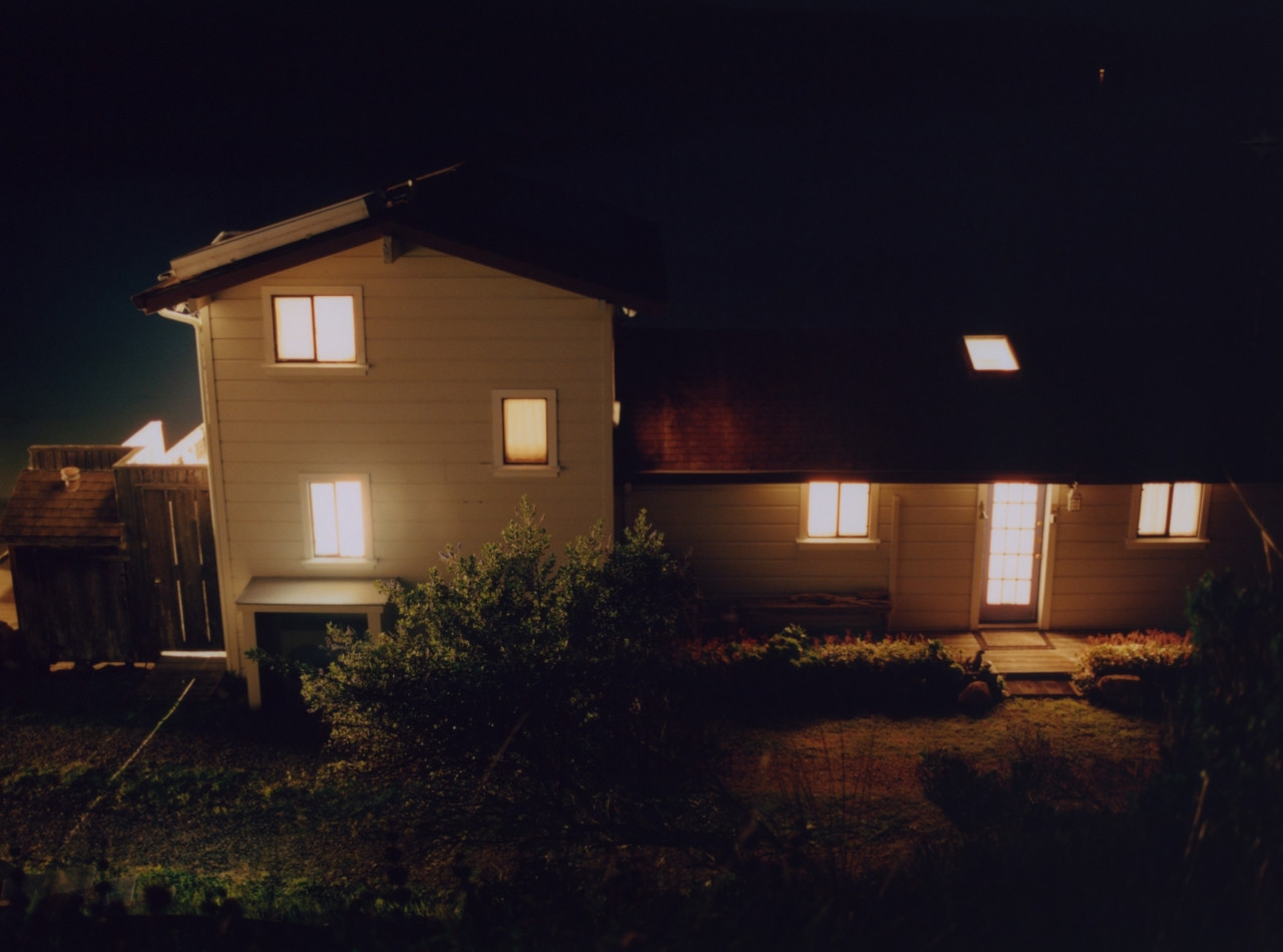 Light pollution leaking from a home in Marin County, CA
