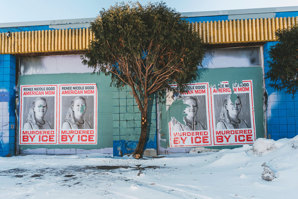 A gif of ICE protests in Minnesota.