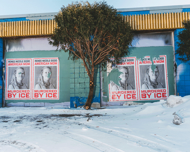 A gif of ICE protests in Minnesota.