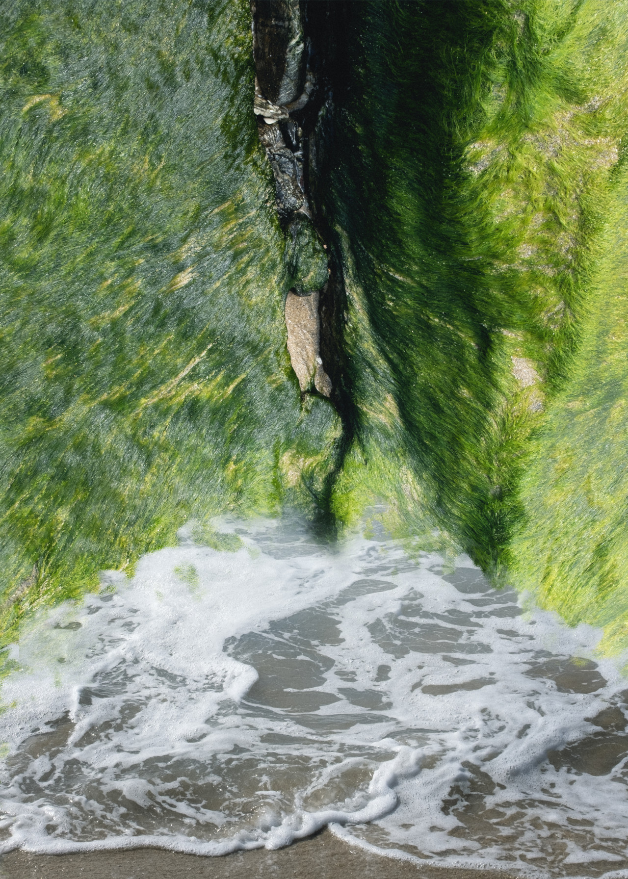 Water rushes through a valley gorge.