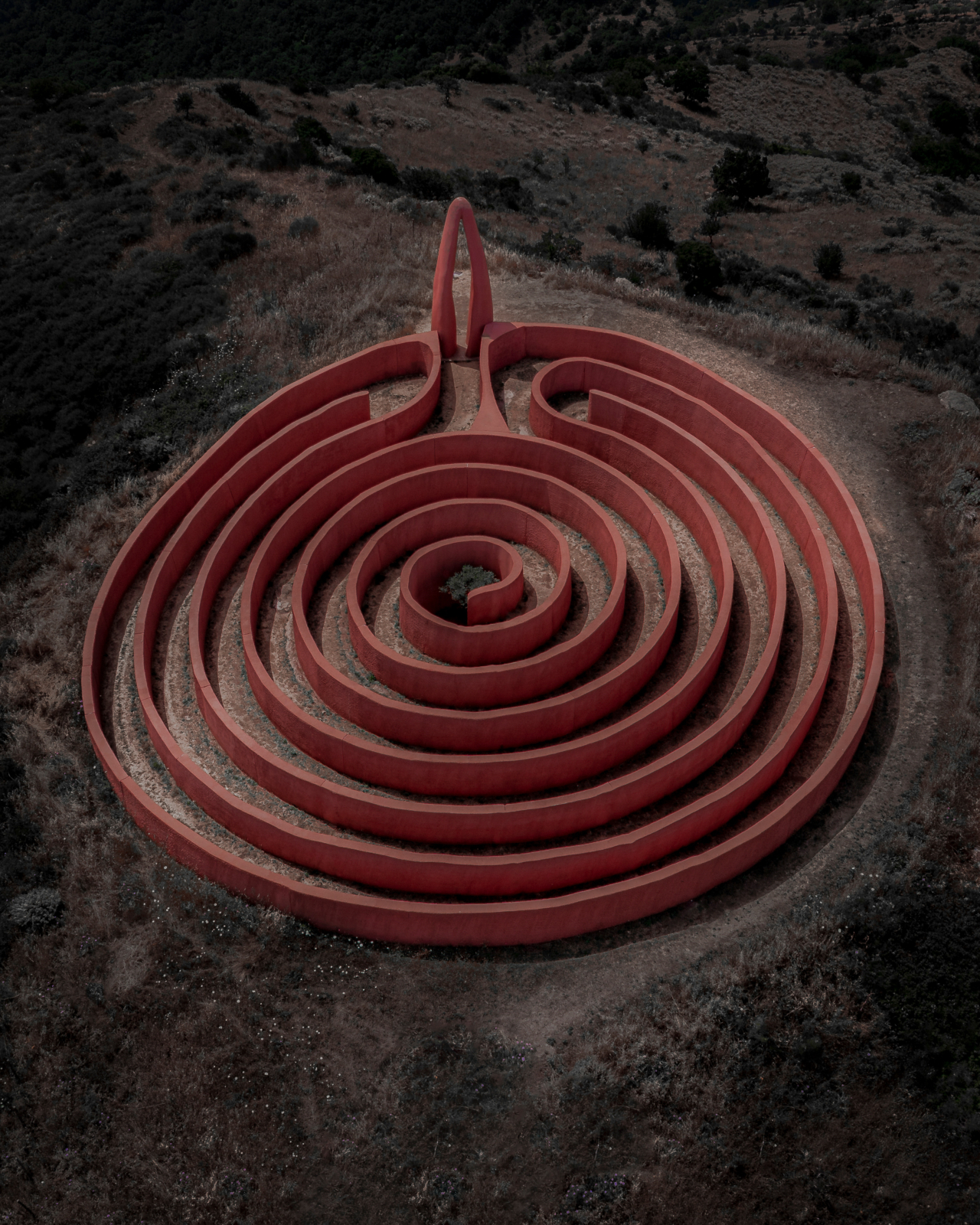A red labyrinth.