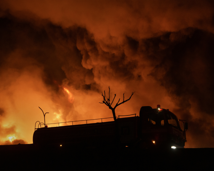 Fire and smoke fill the air.