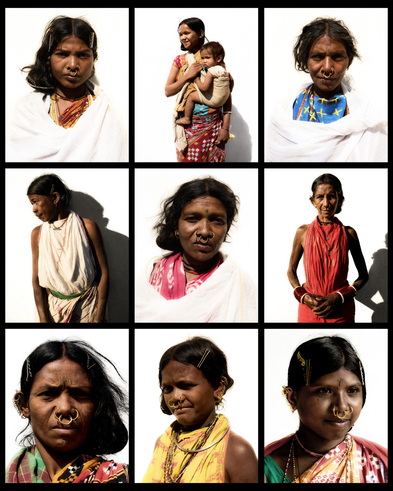 Nine girls and women in Odisha, India.